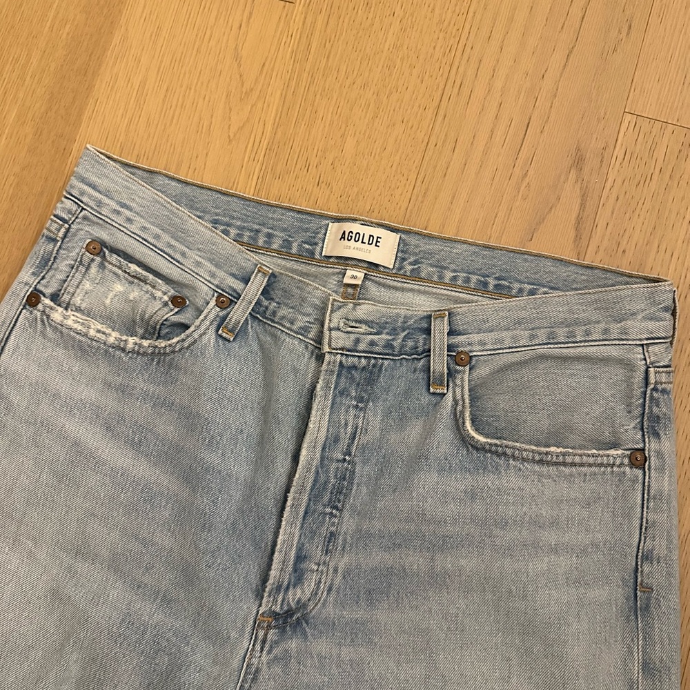 Agolde Riley Light Blue Straight-Leg Women's Jeans